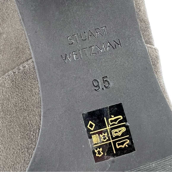 Stuart Wietzman Siggy Ankle Boot Gray Suede Faux Pearl Size 9.5 Sock Booties EUC - Picture 9 of 10